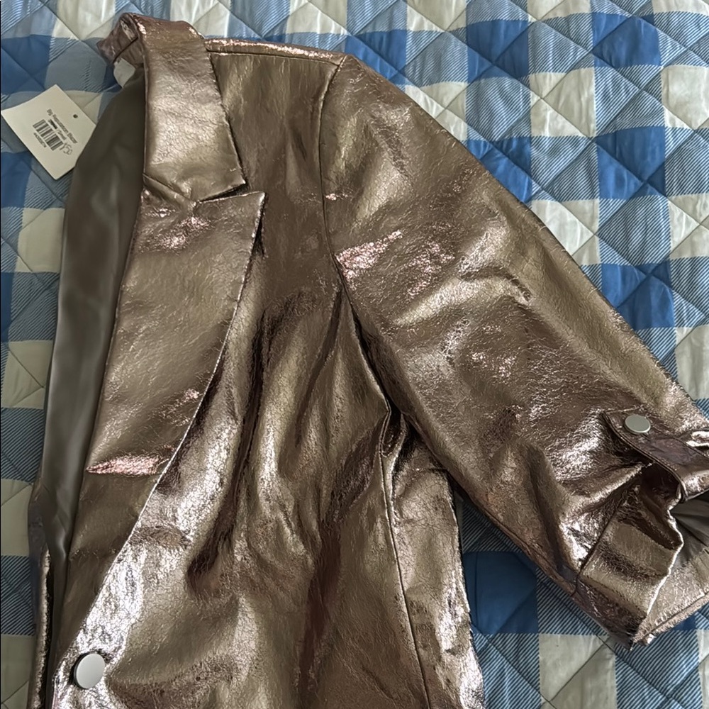 Ces Femme Metallic Blazer in Shimmering Gold